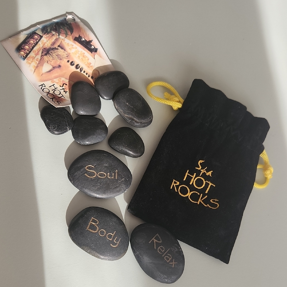 ♥️3/$15♥️Spa Hot Rocks Set with Black Stones